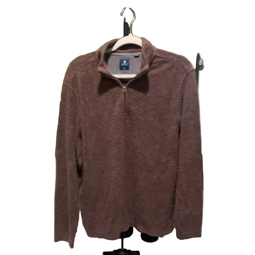 Johnnie-O Sully Quarter Zip Pullover Men's Large Brown Fleece